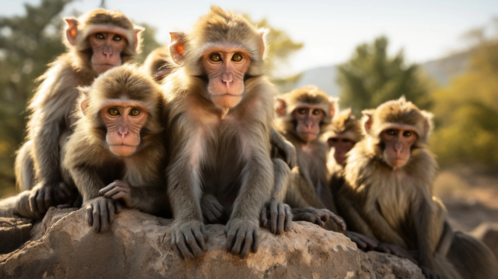 مجموعة من القرود