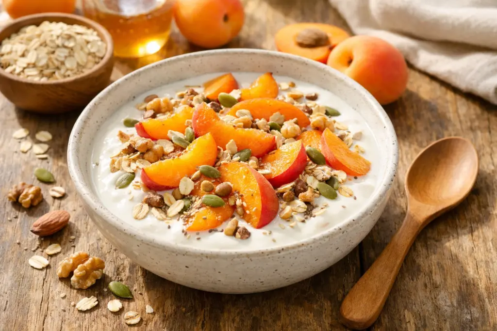طبق إفطار صحي بالمشمش
