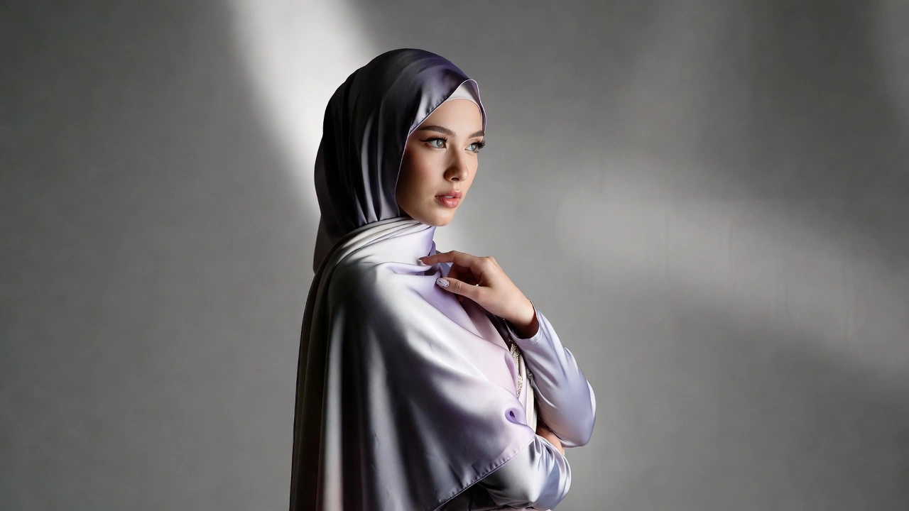 شابة ترتدي حجاب من حرير