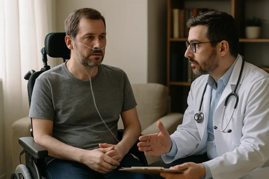 طبيب يتحدث مع مريض