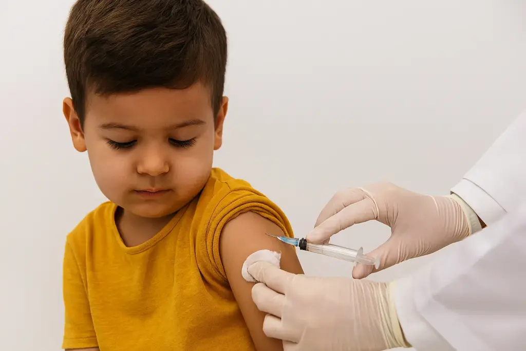 طفل يتلقى حقنة مطعوم