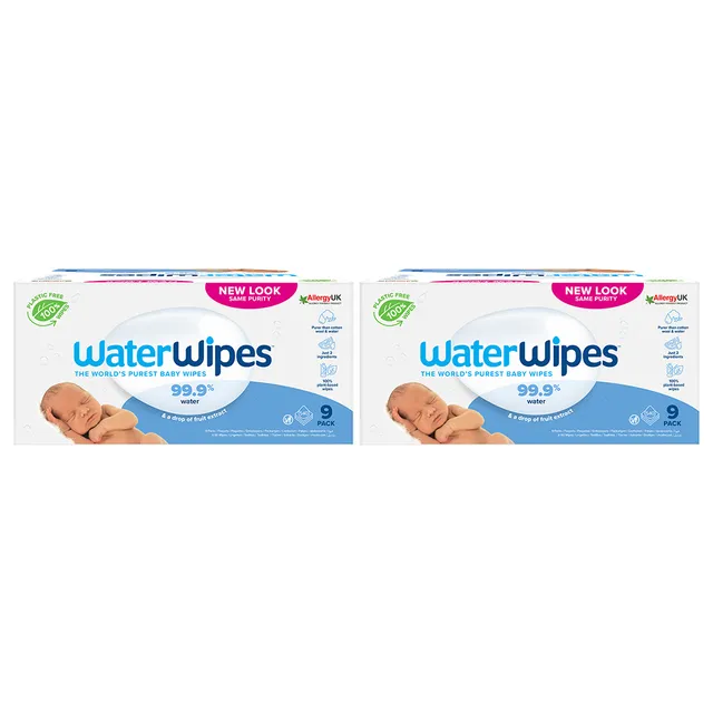 مناديل مبللة ووتر وايبس- 1080 قطعة (بالإنجليزية: WaterWipes - Original Plastic Free Baby Wipes Pack of 18 - 1080pcs)