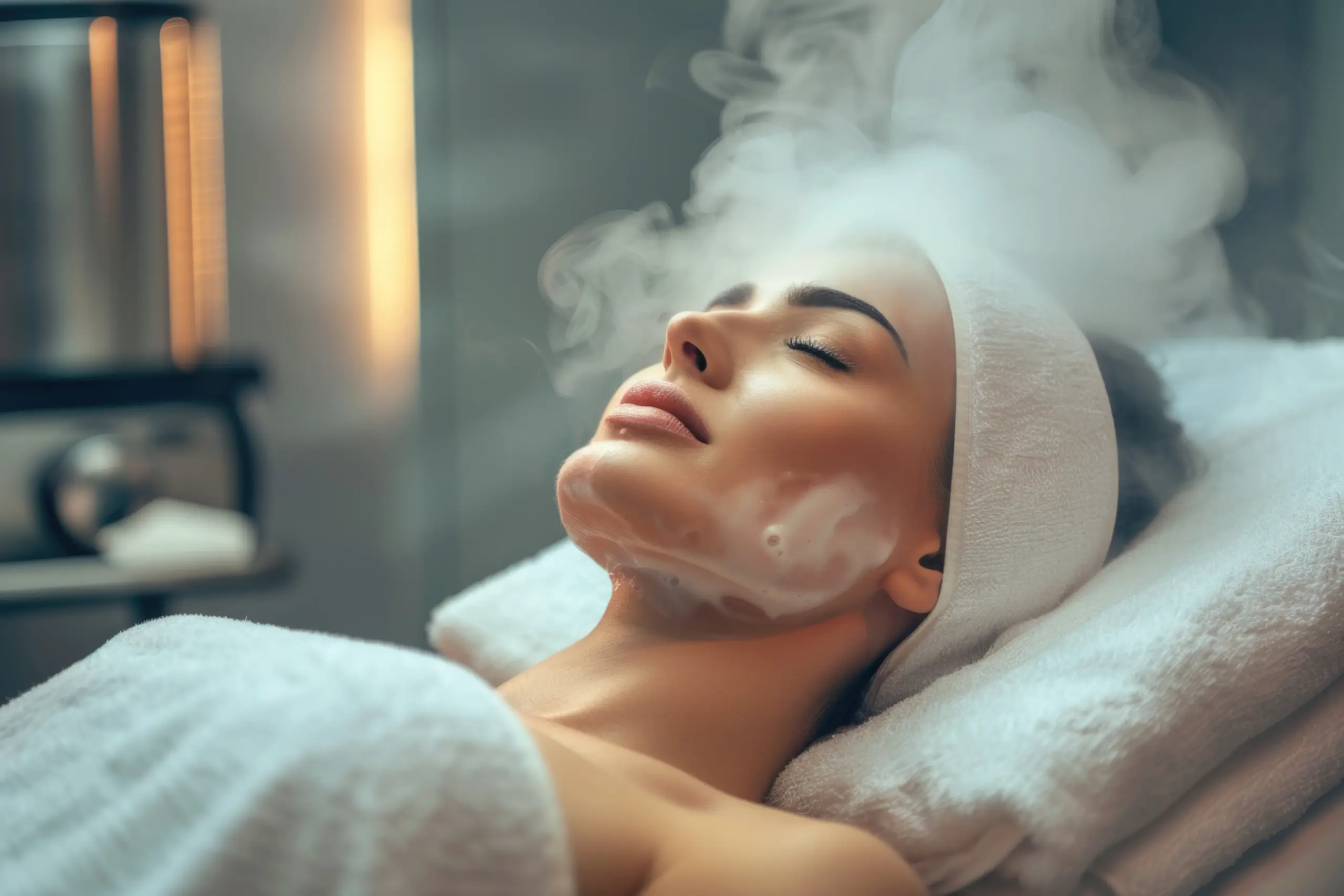 خطوات تنظيف الوجه بالبخار