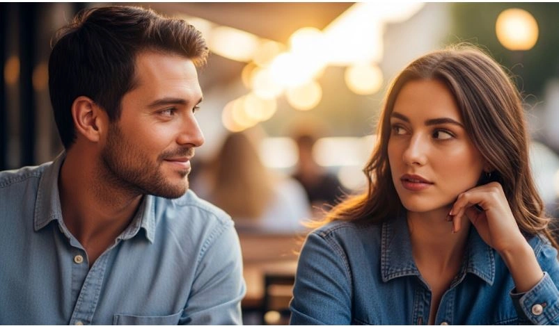 النظرات الطويلة التي لا يمكن إخفاؤها هي من أبرز علامات تفضح إعجاب الرجل بالمرأة من بعيد