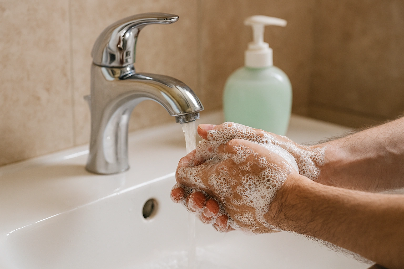 غسل اليدين بانتظام