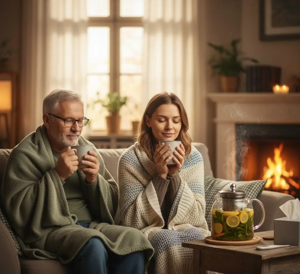 تناول شاي الاعشاب بهدف التقليل من مدة الإنفلونزا