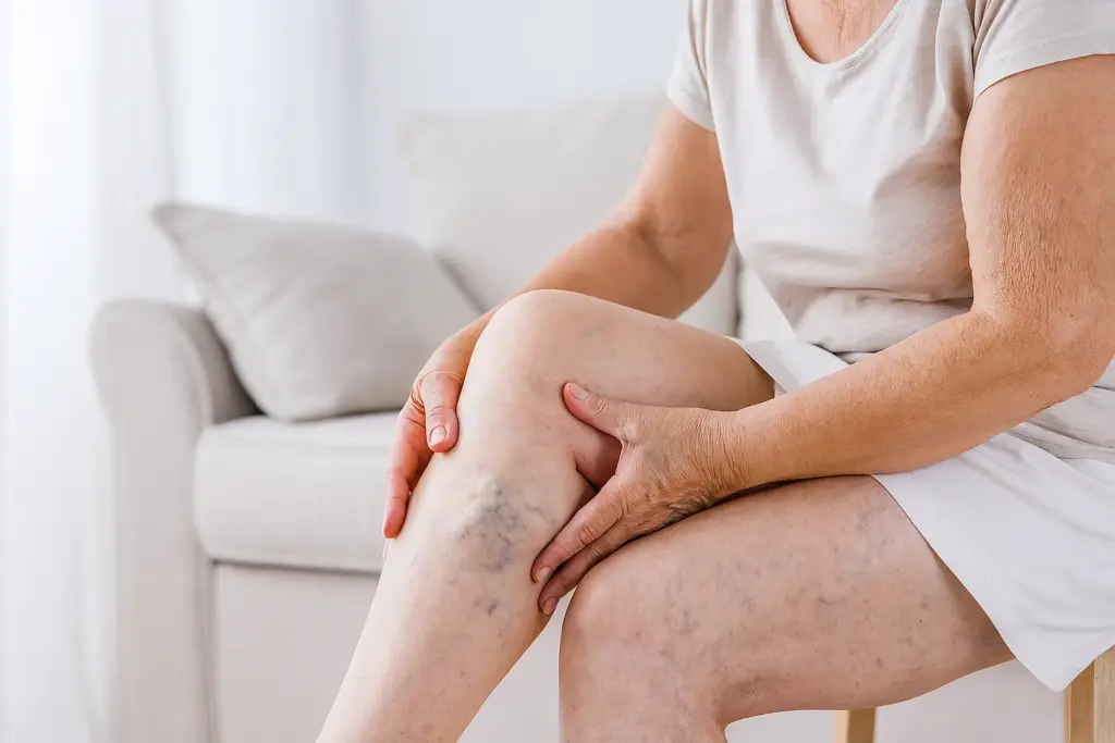 امرأة مصابة بدوالي الساقين