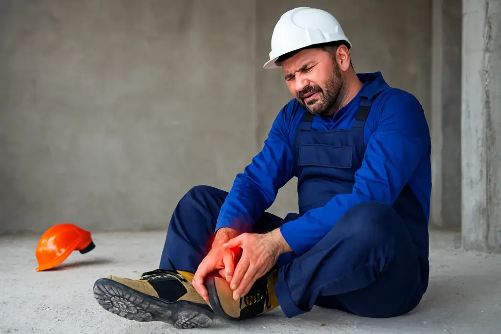 رجل يعاني من ألم في الكاحل