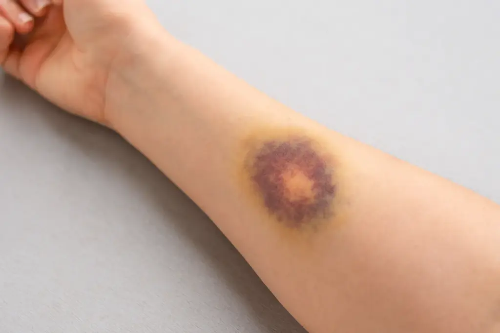 صورة لكدمة زرقاء على ساعد