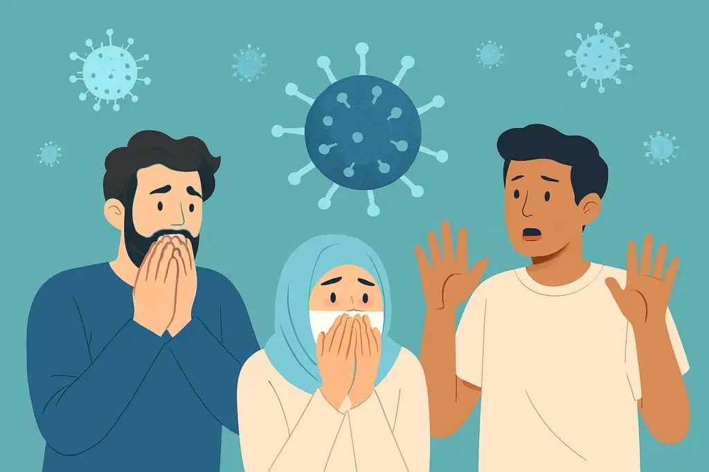 أشخاص خائفين من انتشار وباء