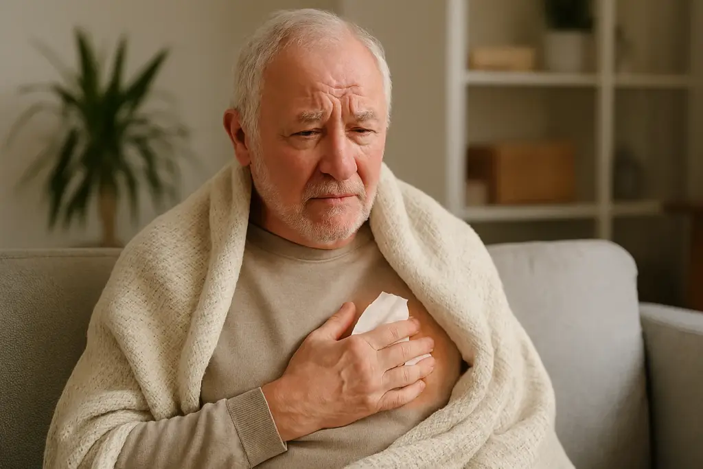 رجل كبير في السن يعاني من المرض