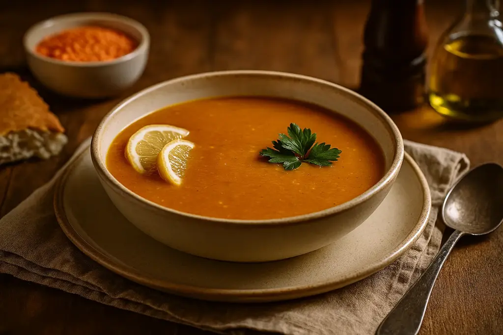 شوربة عدس مع ليمون