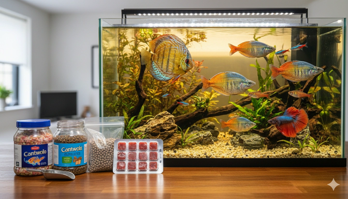 طعام سمك الزينة الشائعة