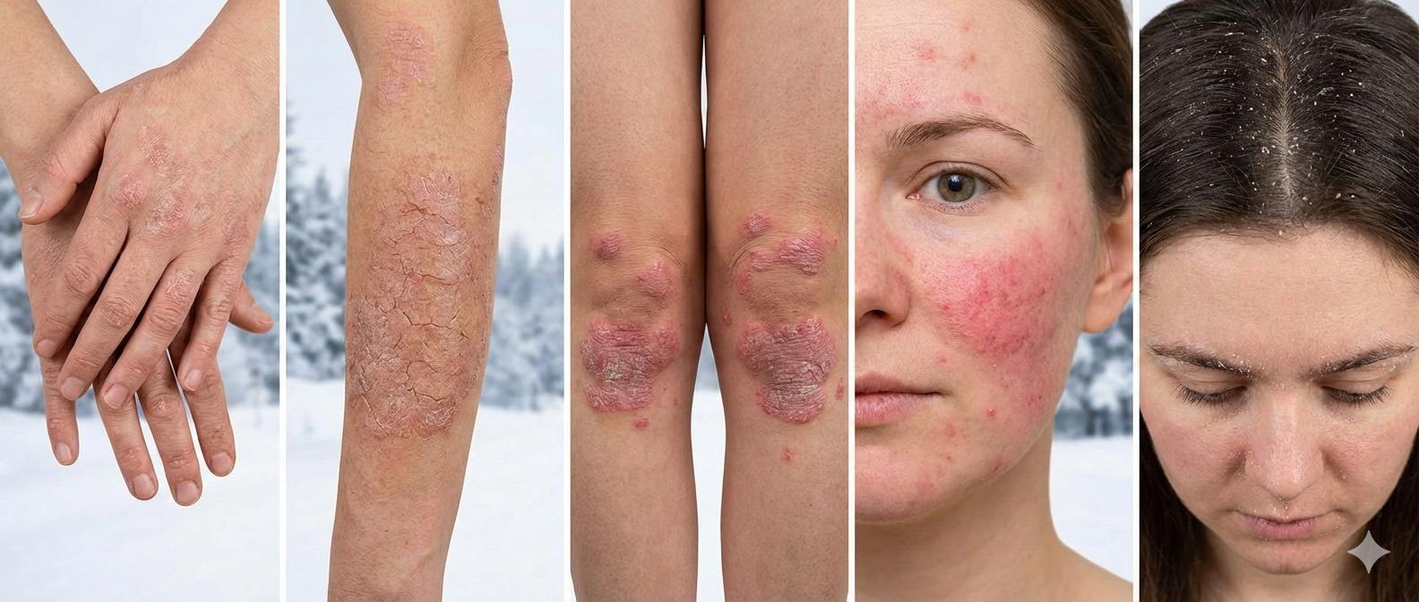 أبرز مشاكل الجلد في الشتاء