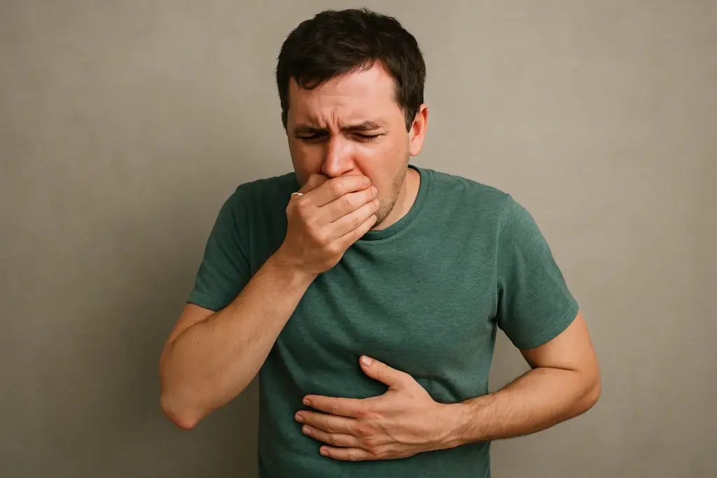 شاب مصاب بالغثيان