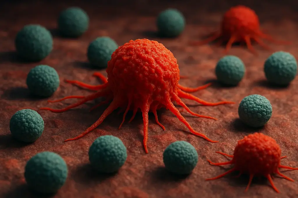 خلايا سرطانية بين أنسجة طبيعية