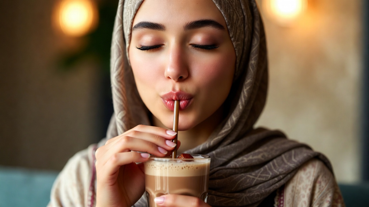 التمر بالحليب عند الإفطار