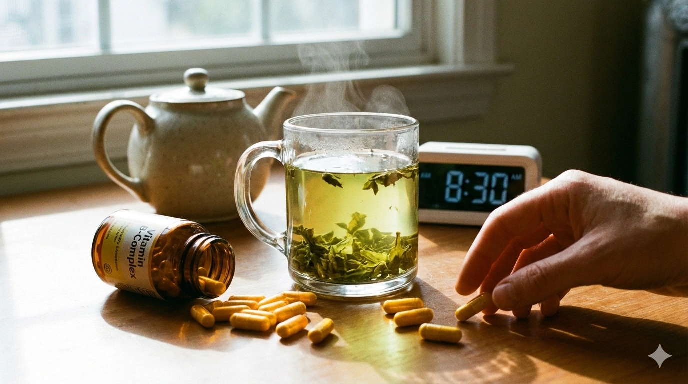 تناول الشاي الأخضر والمكملات الغذائية