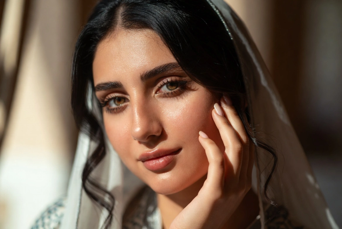 امرأة ذات بشرة نضرة