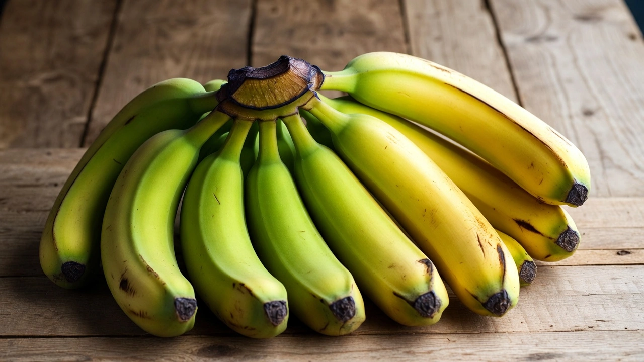 الموز الأخضر المائل إلى الاصفرار