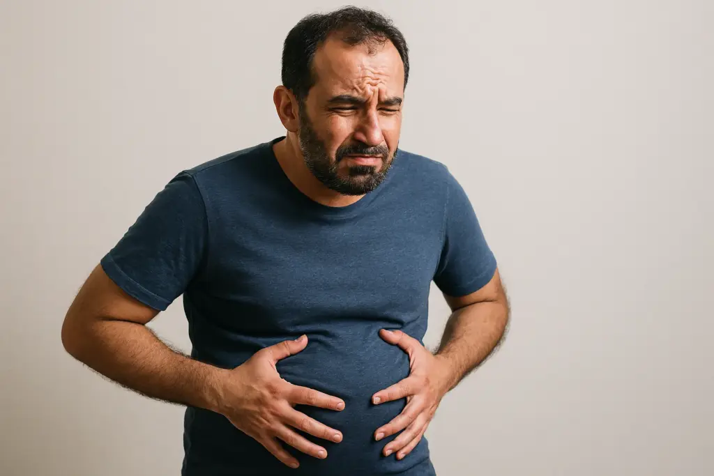 رجل يعاني من انتفاخ البطن