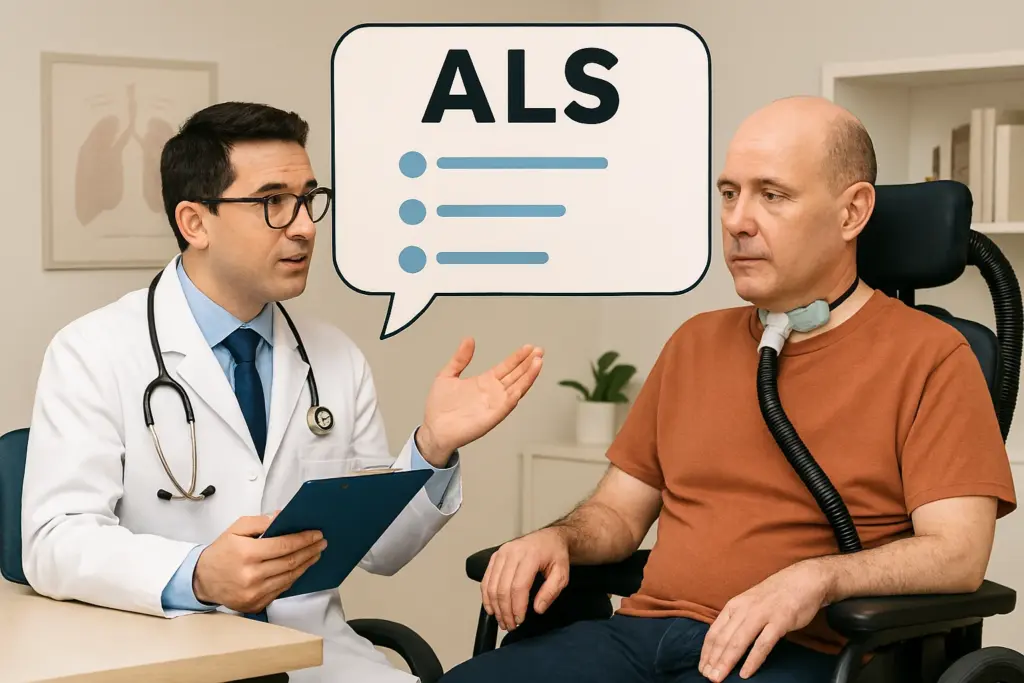 طبيب يشرح عن التصلب الجانبي الضموري لمريض