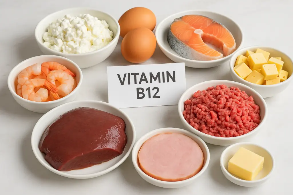 مجموعة أطعمة غنية بفيتامين B12