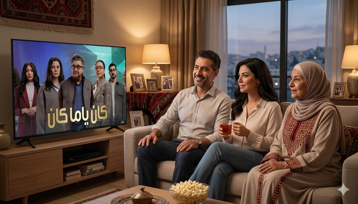 عائلة تشاهد مسلسل كان يا ما كان