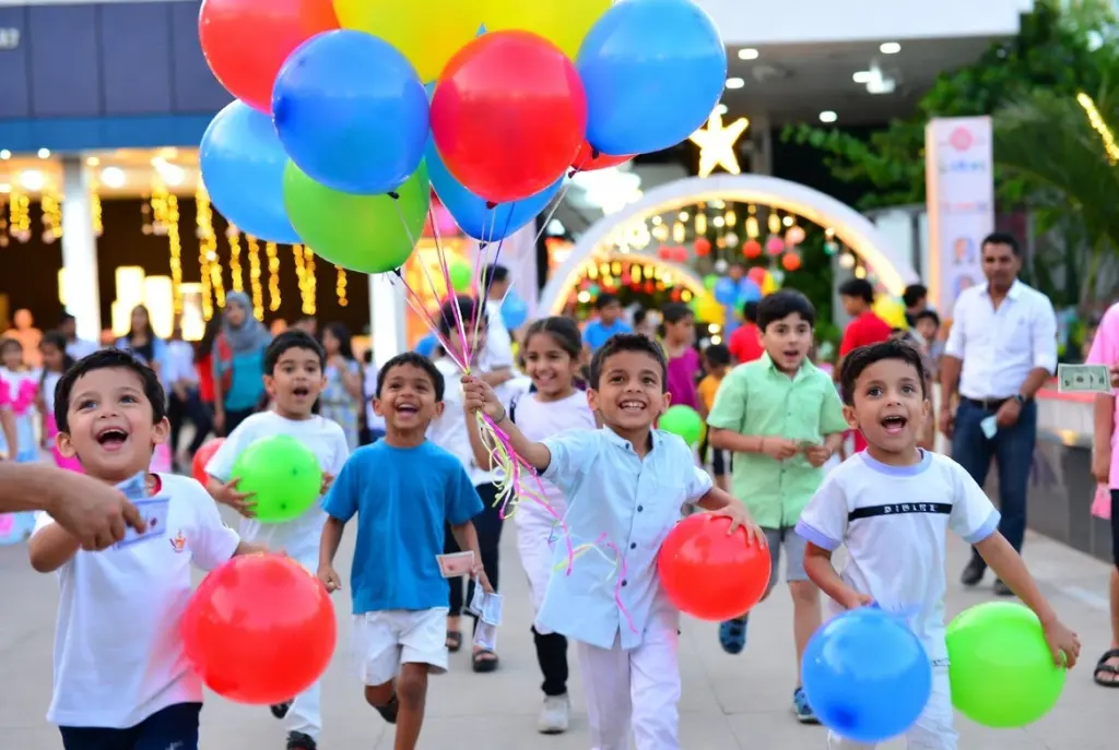 أطفال يحتفلون بالعيد
