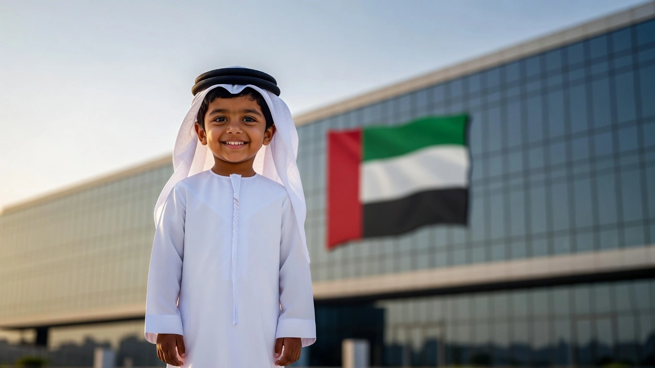 طفل يحتفل بمناسبة يوم الطفل الإماراتي
