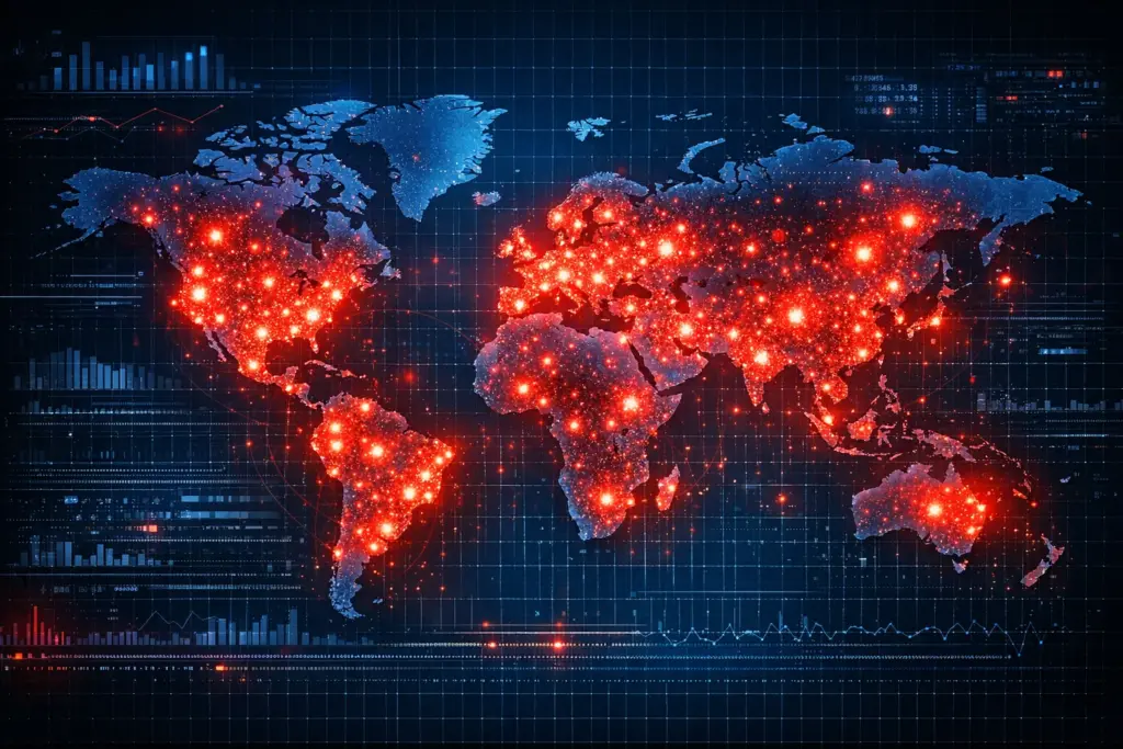 خريطة العالم تظهر مناطق انتشار الفيروس