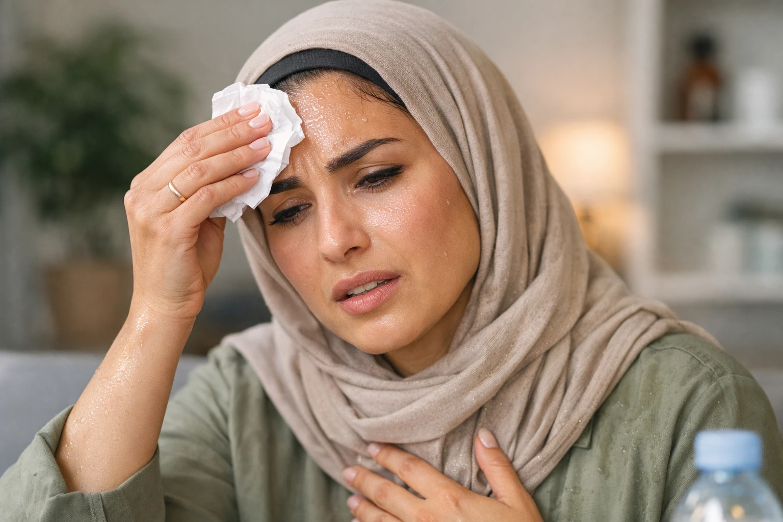 التعرق المفاجئ عند النساء