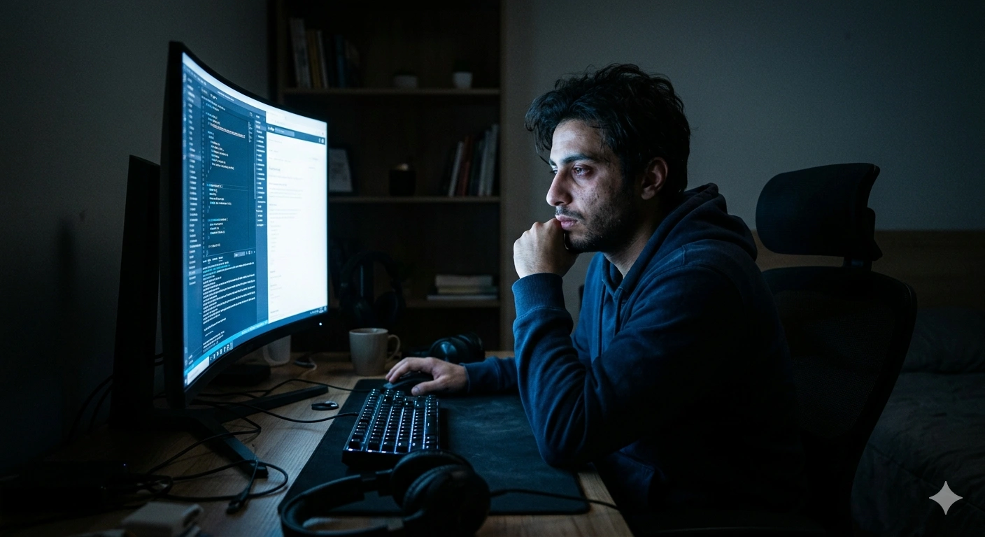 شخص يعاني من إجهاد العمل أونلاين