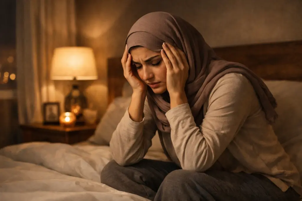 شابة مصابة بالقلق