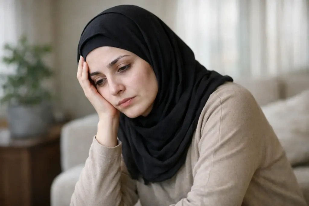 امرأة تعاني من التعب