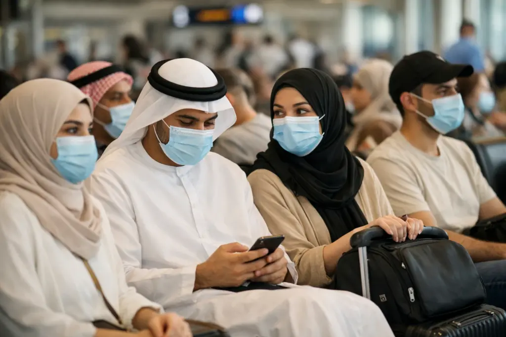 مجموعة من المسافرين في المطار