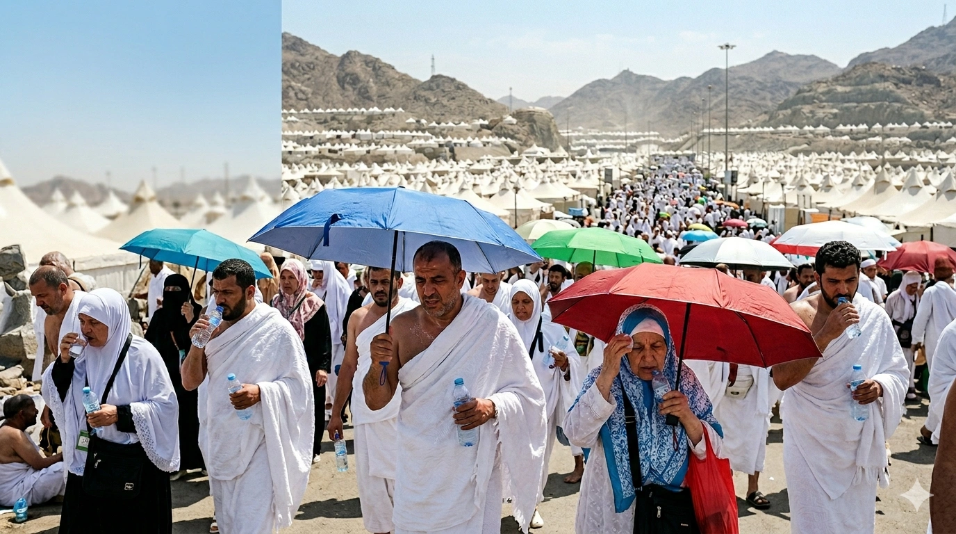 الإرهاق والتغيرات الجوية خلال الحج
