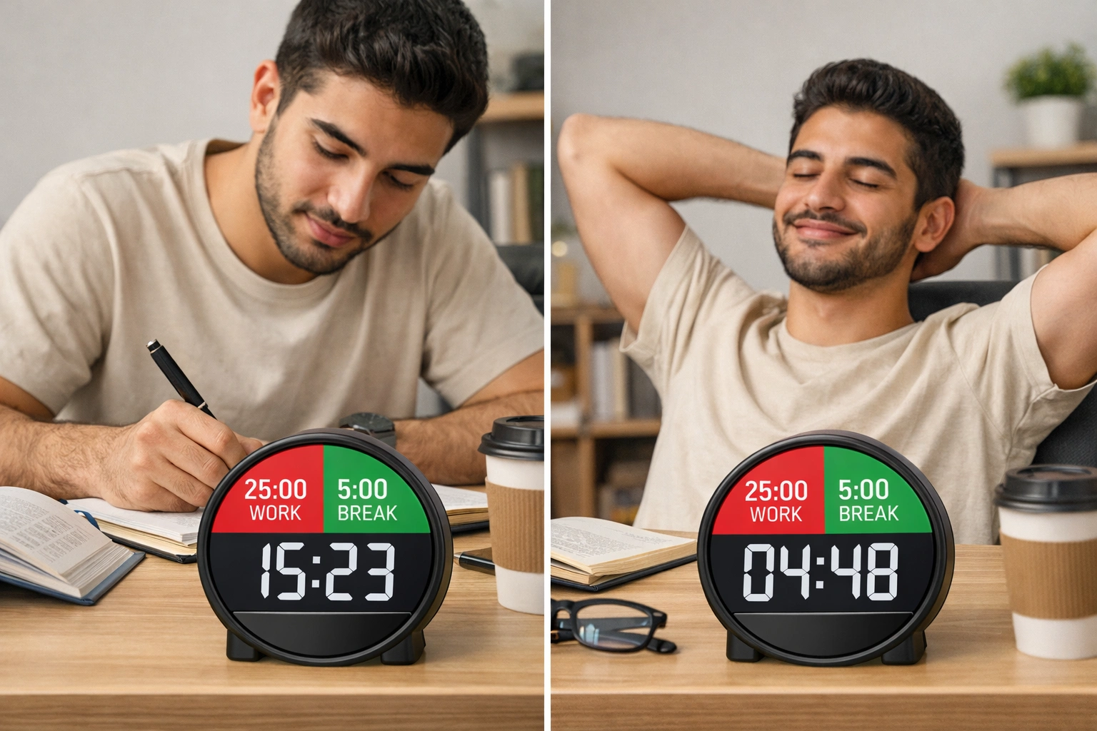 طالب يستخدم تقنية بومودورو