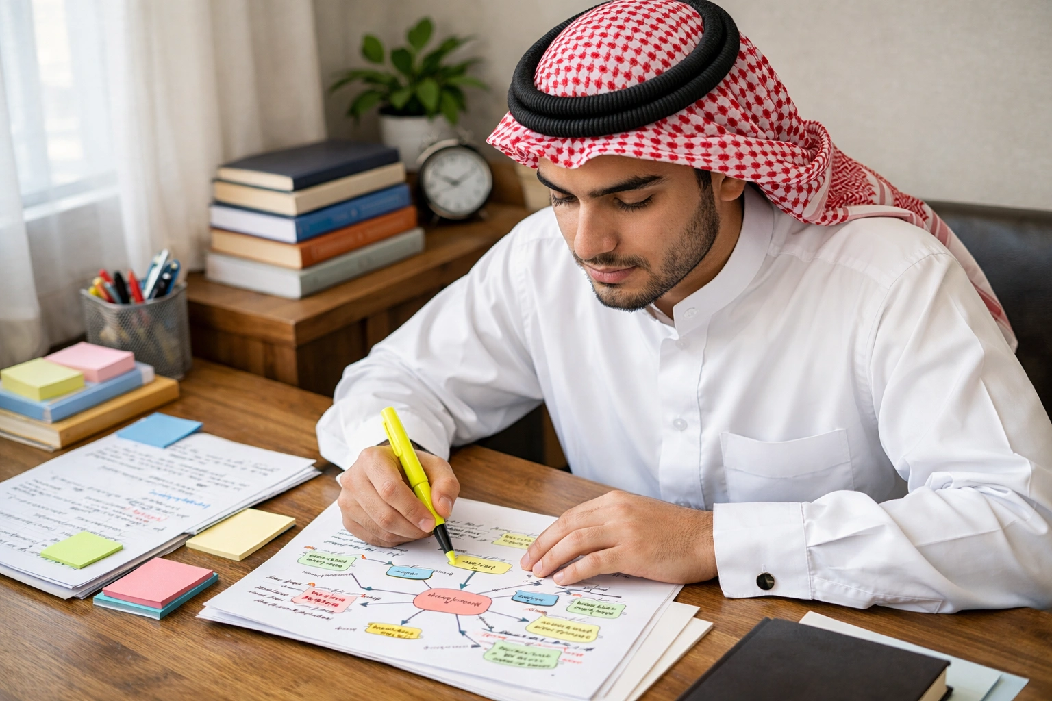 طالب يذاكر مسبقًا