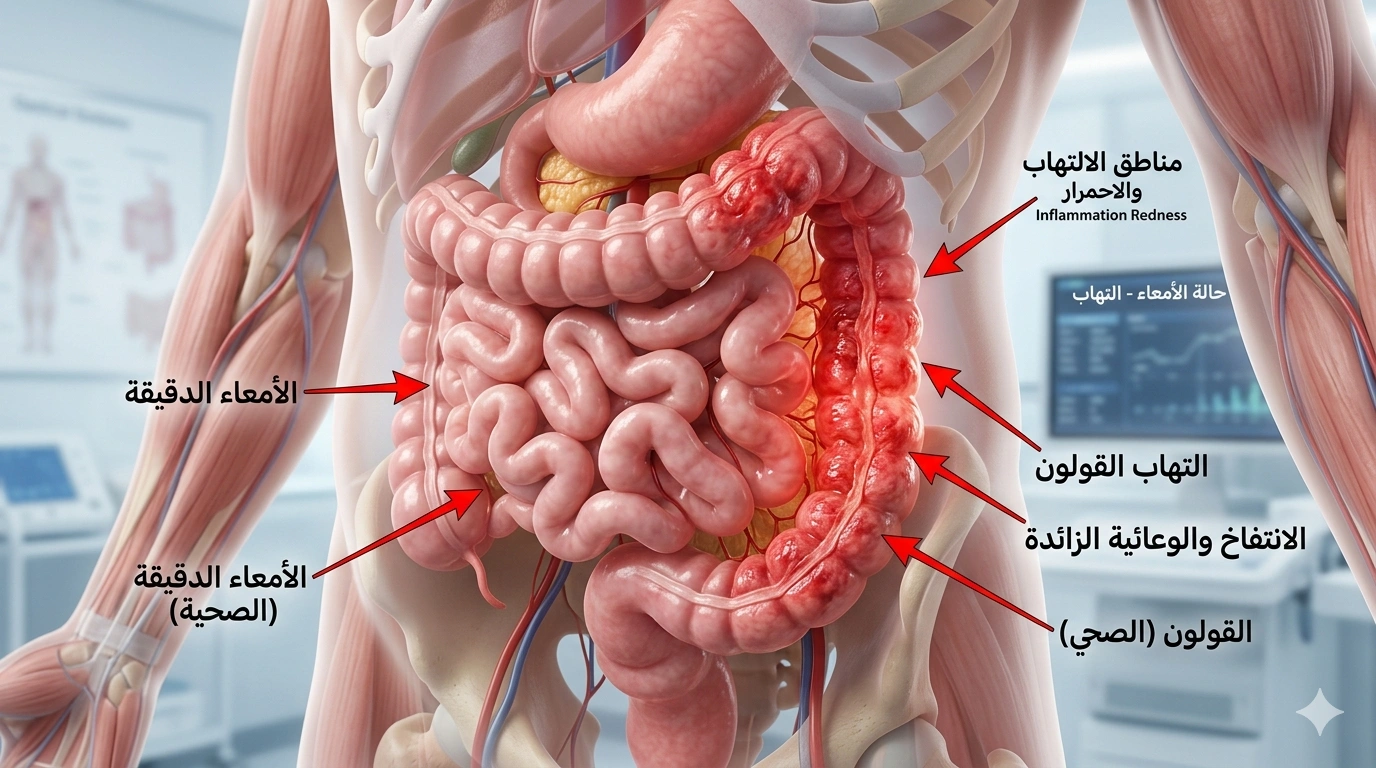صورة مقربة للجهاز الهضمي