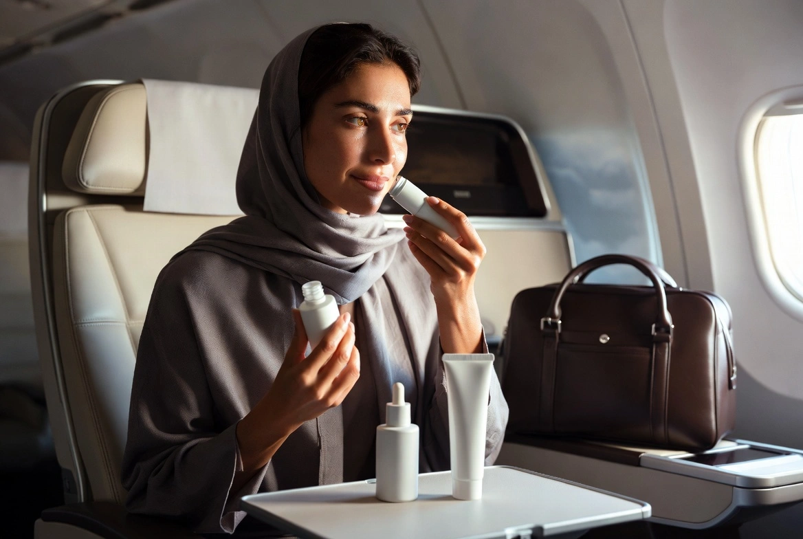 روتين العناية بالبشرة أثناء الرحلة