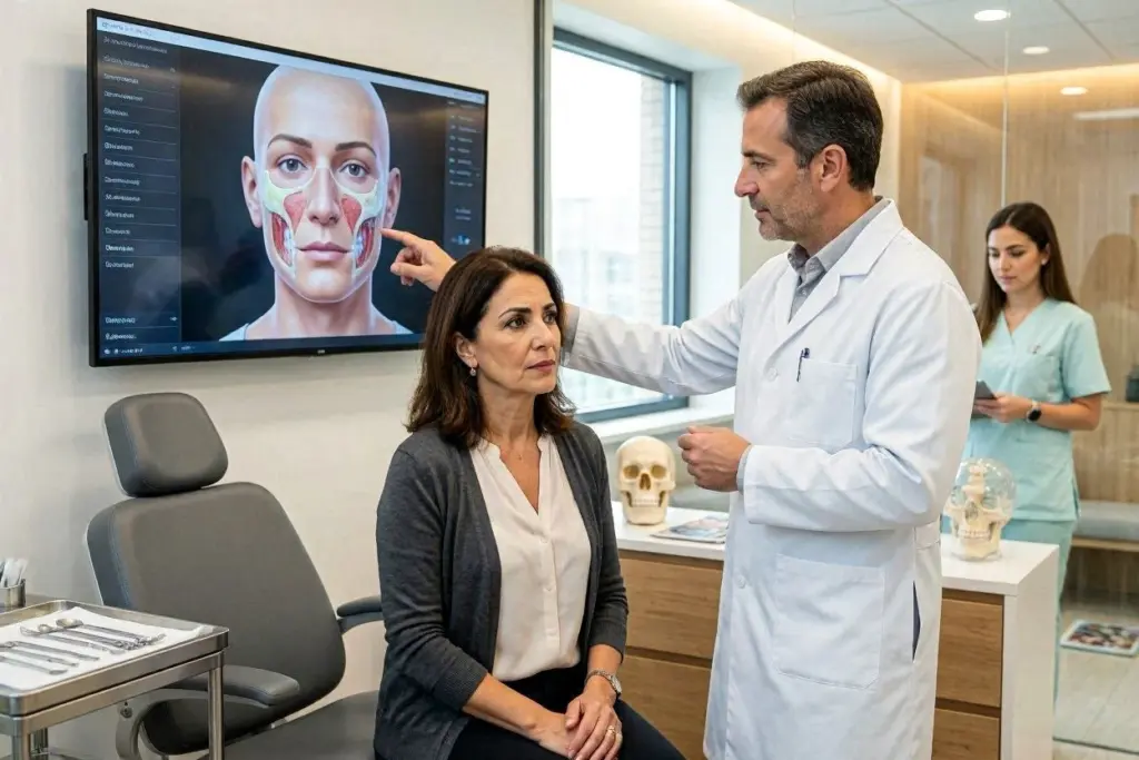 امرأة في عيادة تجميل