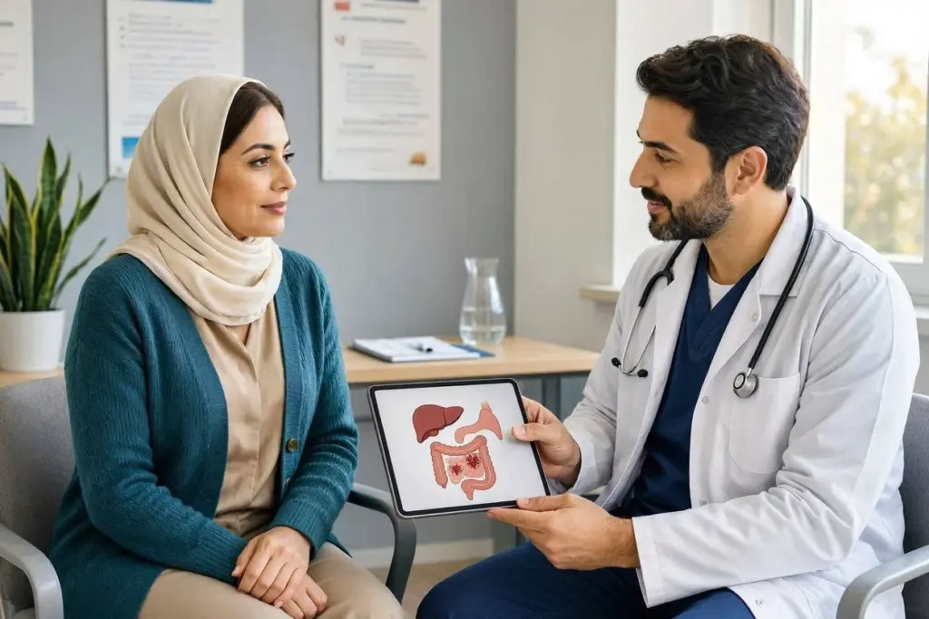 طبيب يتحدث مع مريضة حول الأمراض التي تسببها الأميبا