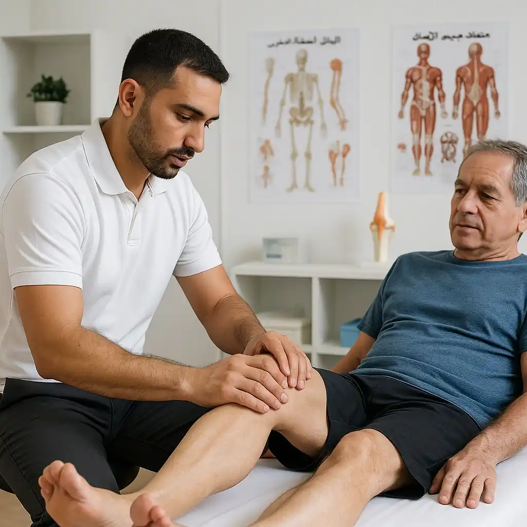 العلاج الطبيعي للركبة في عيادة طبيب