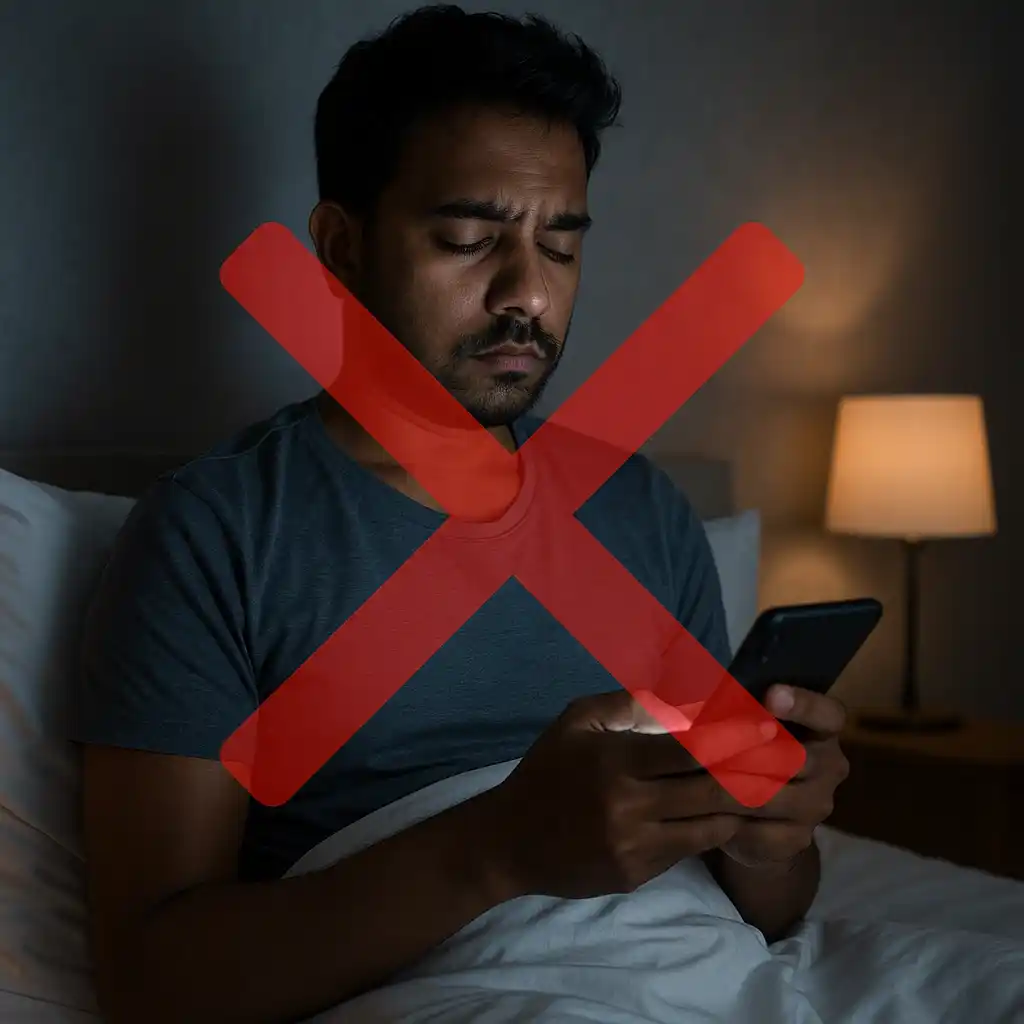 كيف تبني روتينًا صحيًا يدوم؟ إيقاف استخدام الهاتف قبل النوم بنصف ساعة.